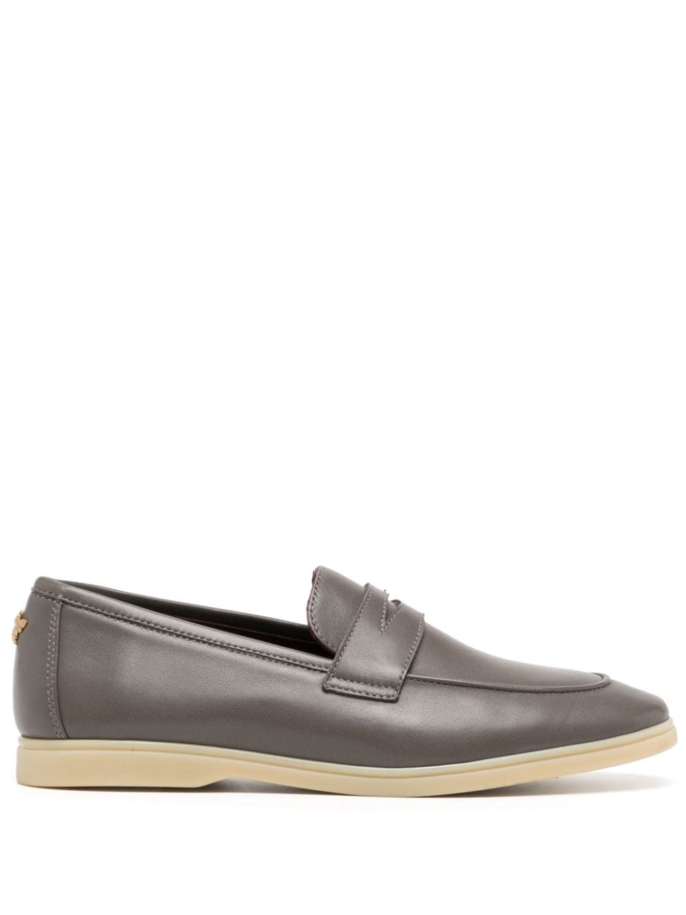 Bougeotte Almond-toe Leather Penny Loafers In Brown