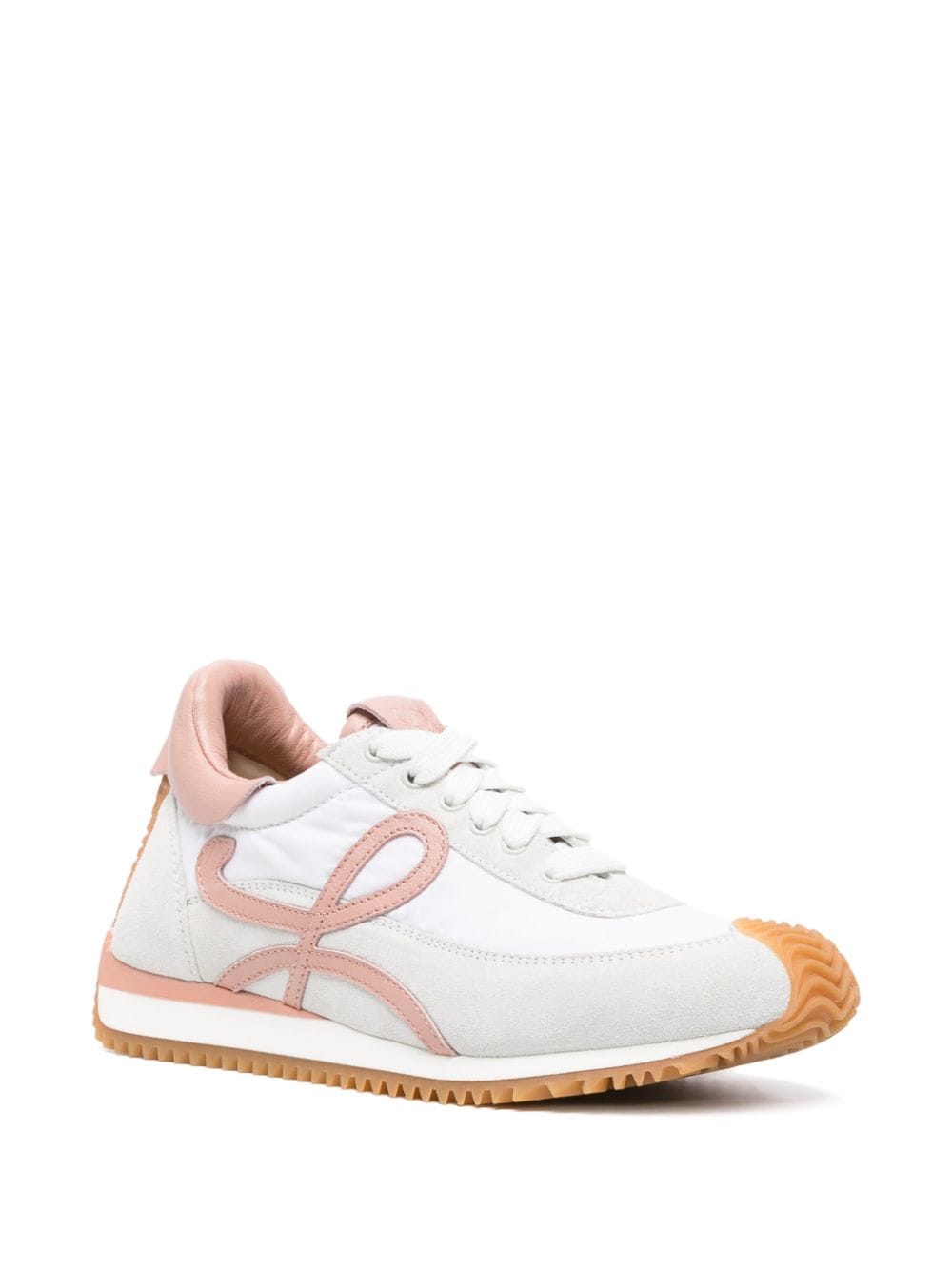 Shop Loewe Flow Runner Leather Sneakers In White