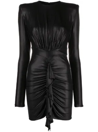 knee length dresses for ladies Peppermayo Dresses | Nwt Peppermayo, Sorrel, Black Long-Sleeve Mini Wrap Dress, Size 4 | Color: Black | Size: 4 main image 1