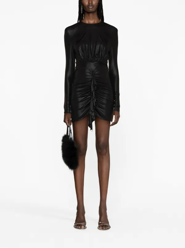 dress with faux leather waist Faux Leather Poplin Corset Midi Dress main image 1