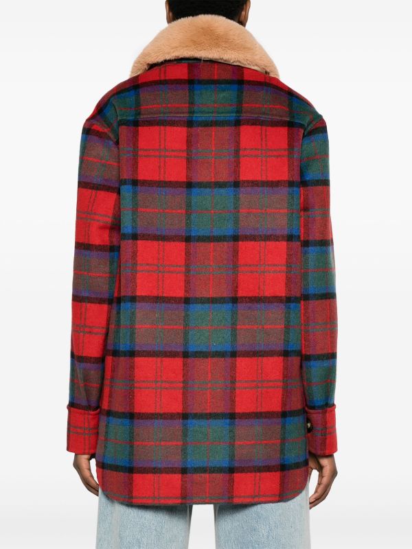 Flannel shearling jacket sale