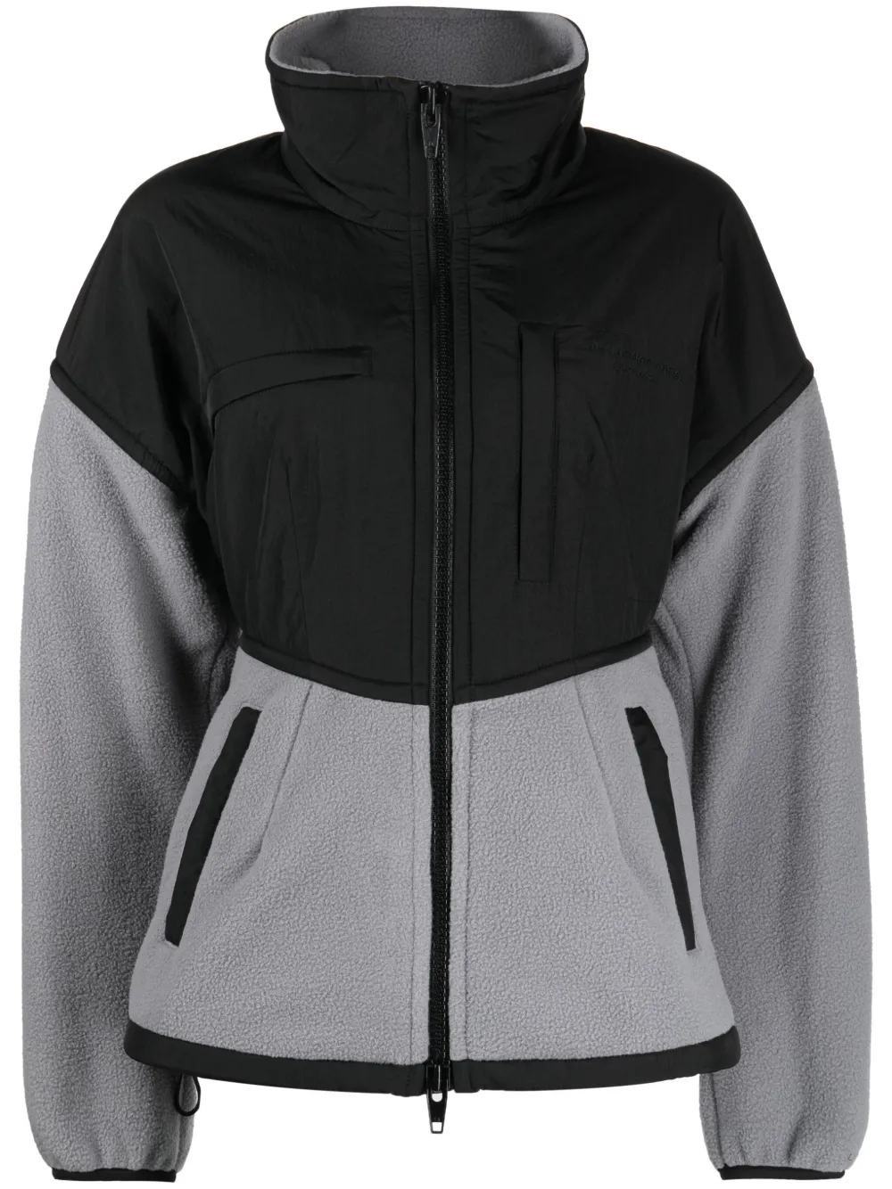 ALEXANDER WANG LOGO-EMBORIDERED FLEECE JACKET