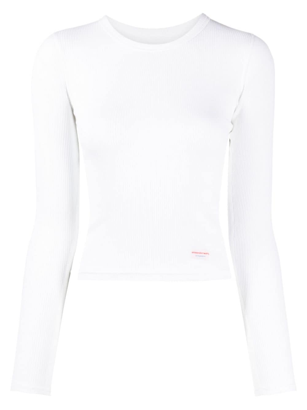 Alexander Wang Logo-patch Cotton Top In White