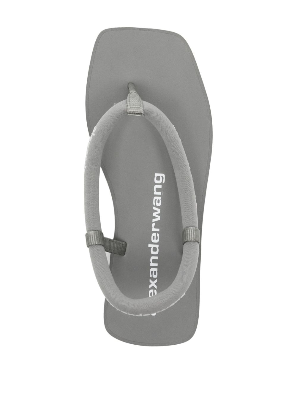 Shop Alexander Wang Logo-print Thong Sandals In Grey