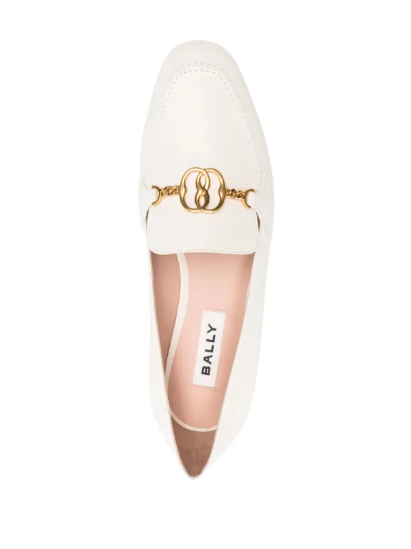 Bally best sale white loafers