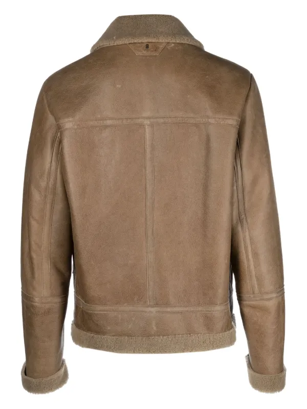 Salvatore Santoro zip up Shearling Leather Jacket Farfetch