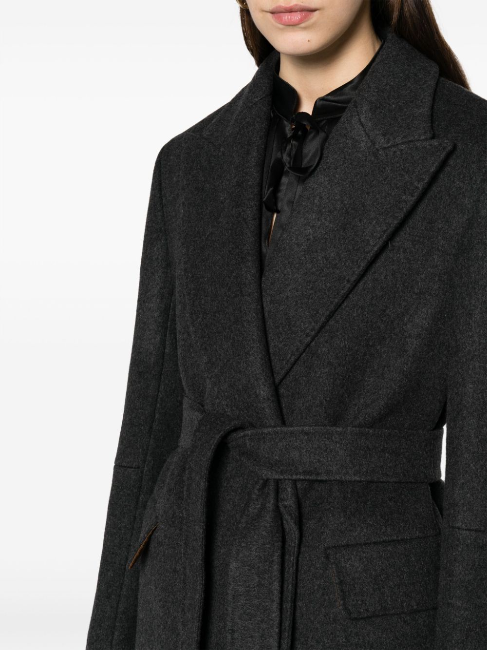 Shop Max Mara Double-breasted Cashmere Coat In Grey