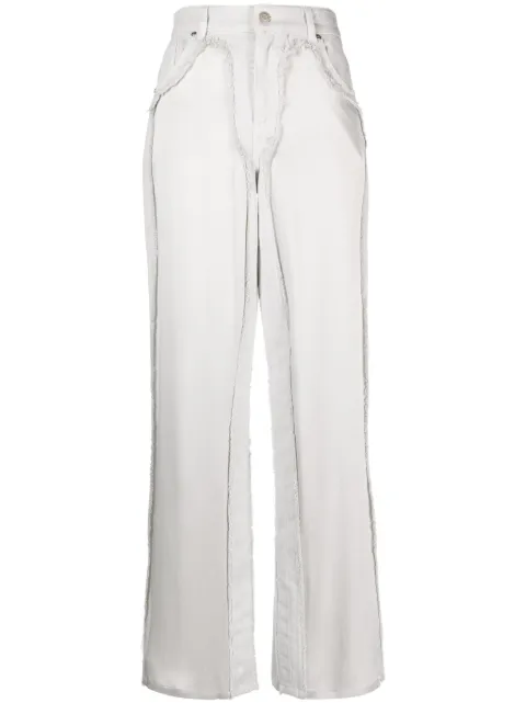 Blumarine high-waist satin-panelled jeans