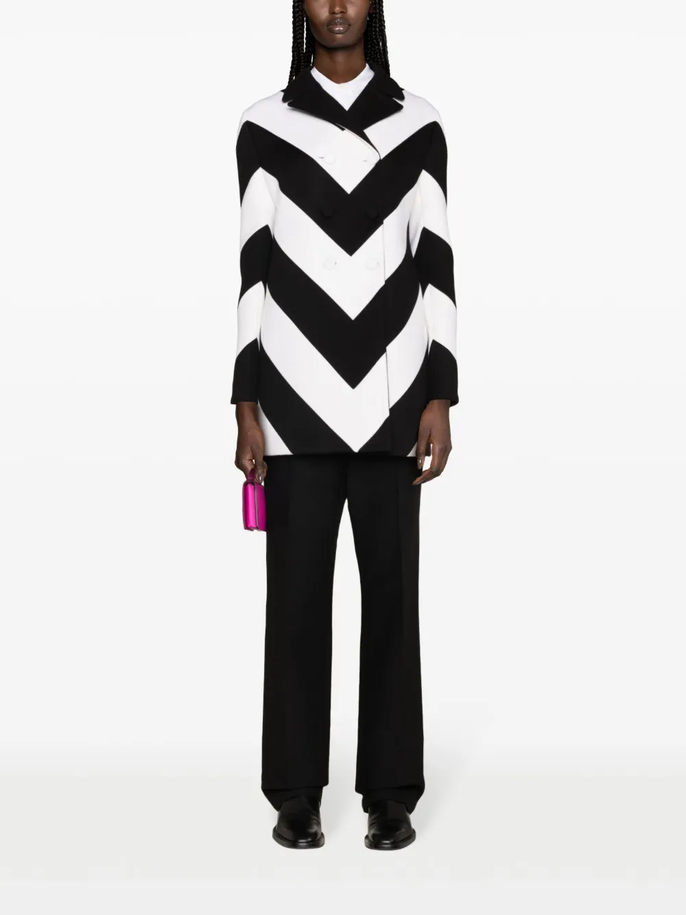 Valentino Garavani Jas met chevron patroon - Wit