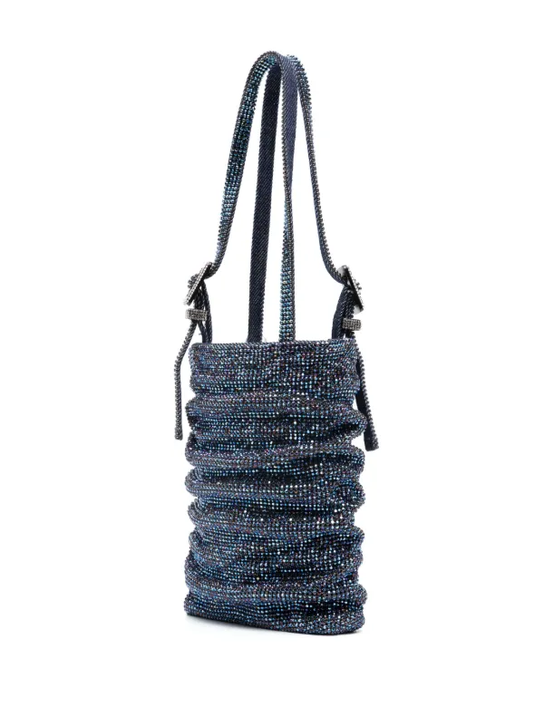 Benedetta Bruzziches rhinestone embellished Ruched Mini Bag Blue FARFETCH IE
