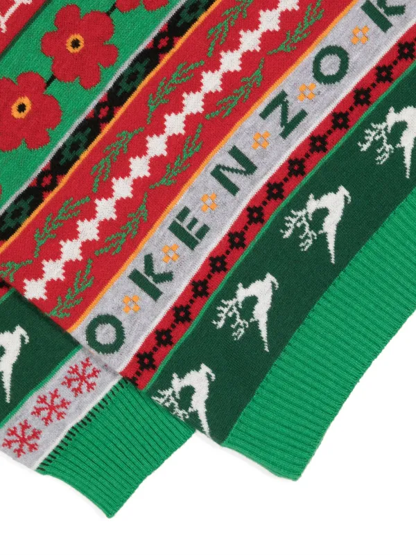 Kenzo Kids Holiday jacquard pattern Jumper Farfetch