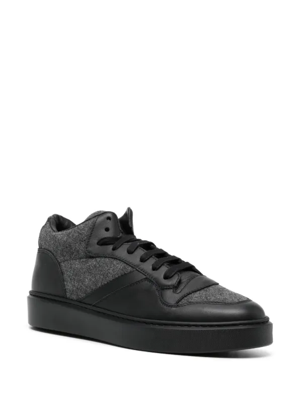 スニーカー Doucal's Black/Anthracite Grey Panelled Sneakers Doucal's Panelled Sneakers | Grey | FARFETCH