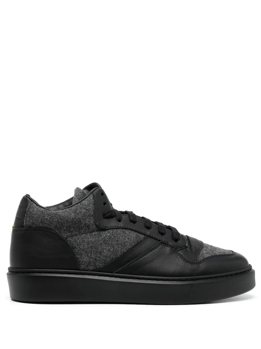 Doucal s Panelled Leather Sneakers Black FARFETCH