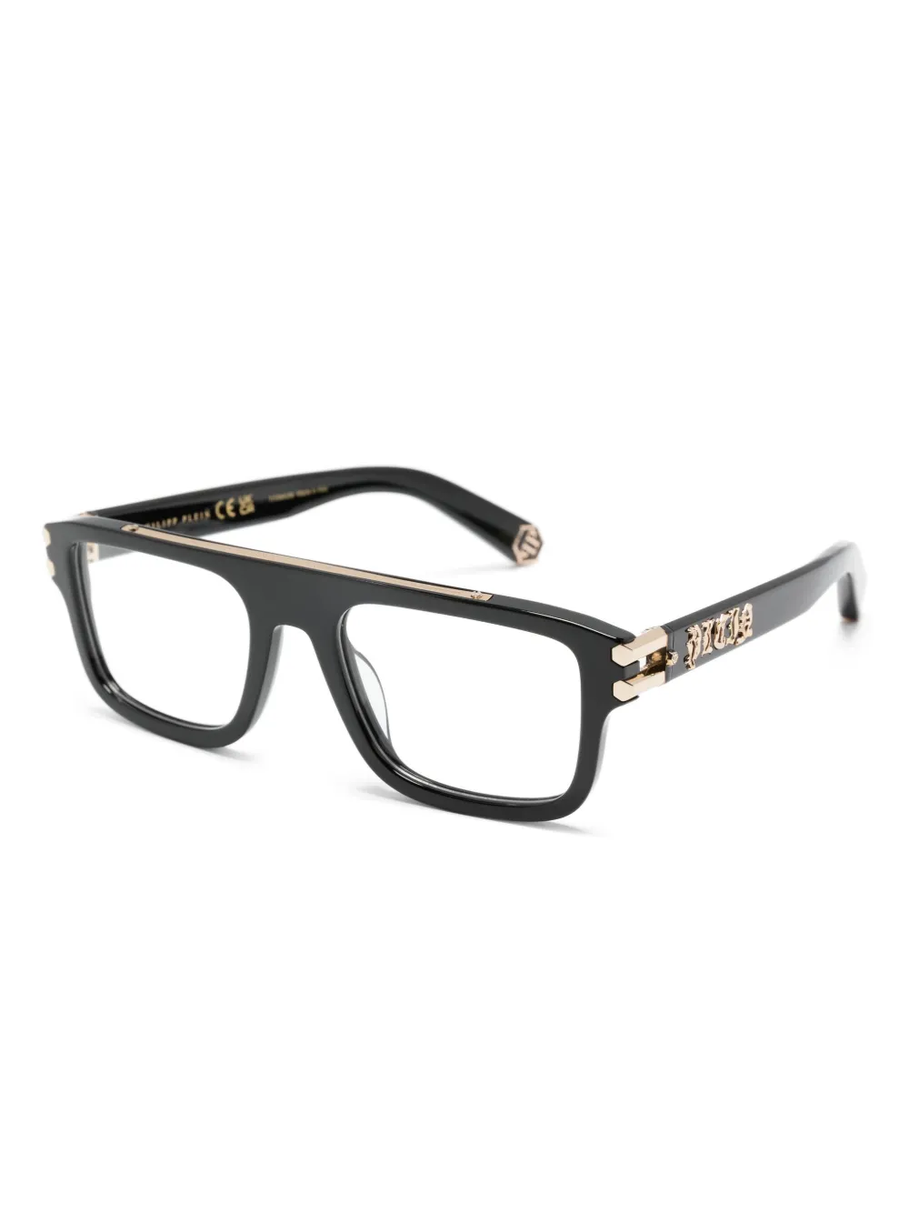 Philipp Plein logo-plaque square-frame sunglasses - Zwart
