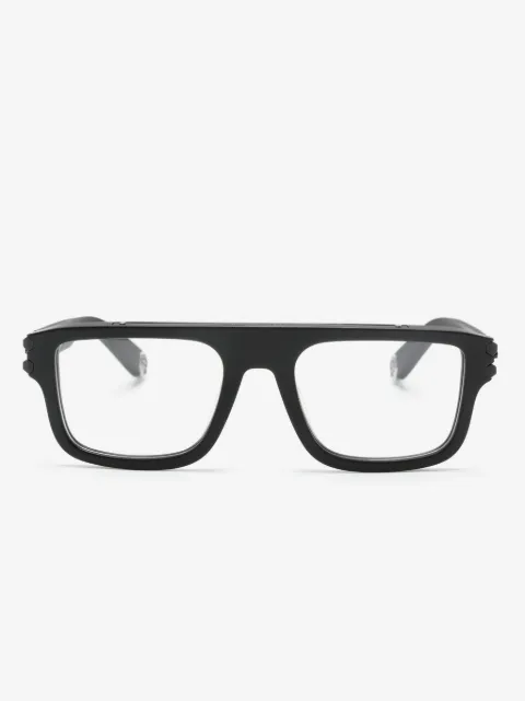 Philipp Plein Eyewear Eckige Brille mit Logo-Schild