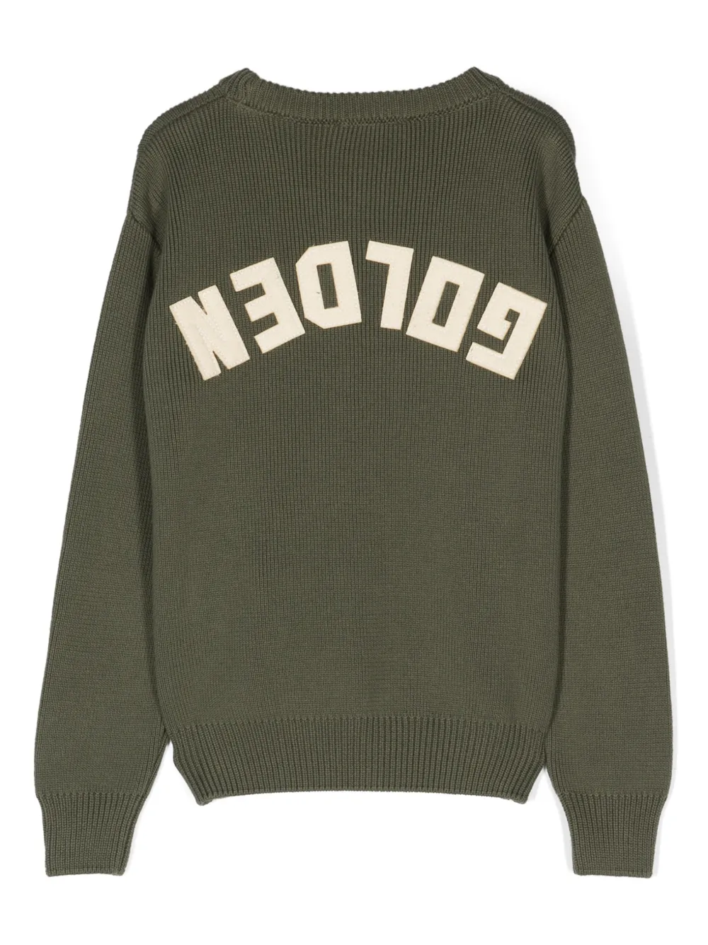 Golden Goose Kids logo-patch cotton jumper - Groen