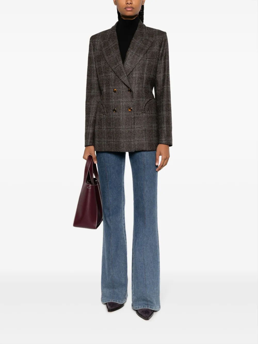 Blazé Milano Heart plaid-check wool blend blazer - Grijs