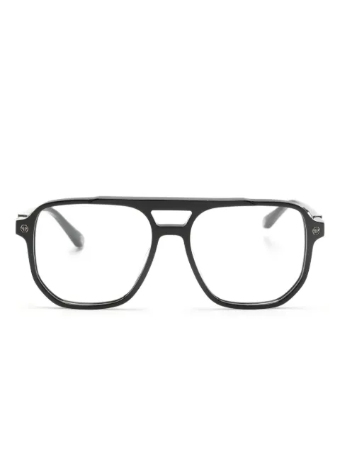 Philipp Plein Eyewear Pilotenbrille mit Logo-Schild