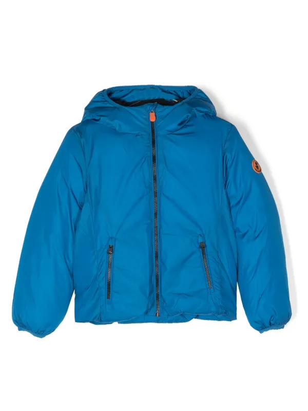 Save The Duck Kids Hooded Padded Jacket Blue FARFETCH TR