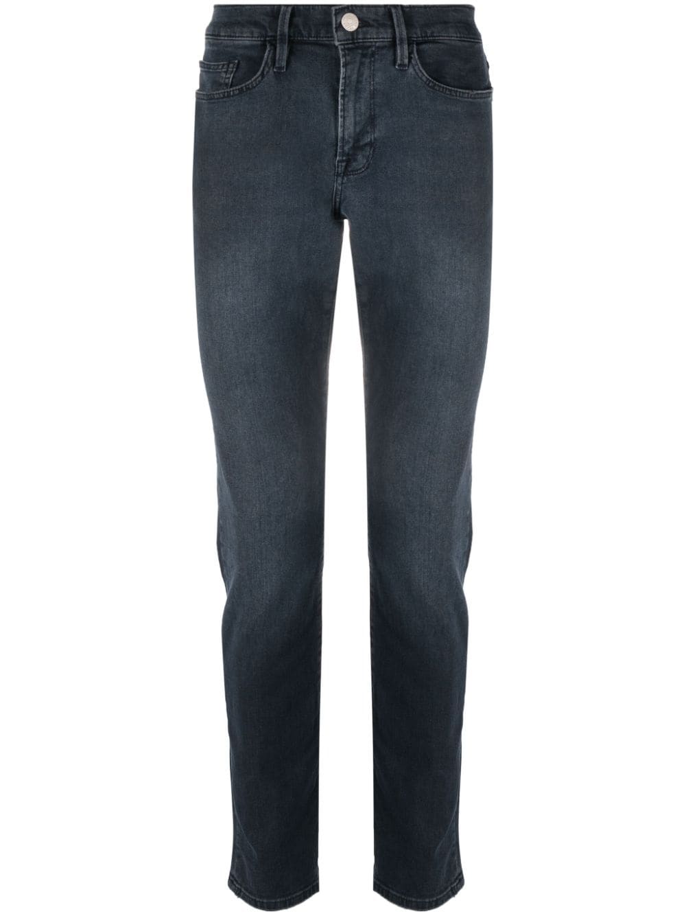 Frame Mid-rise Tapered Jeans In Grau