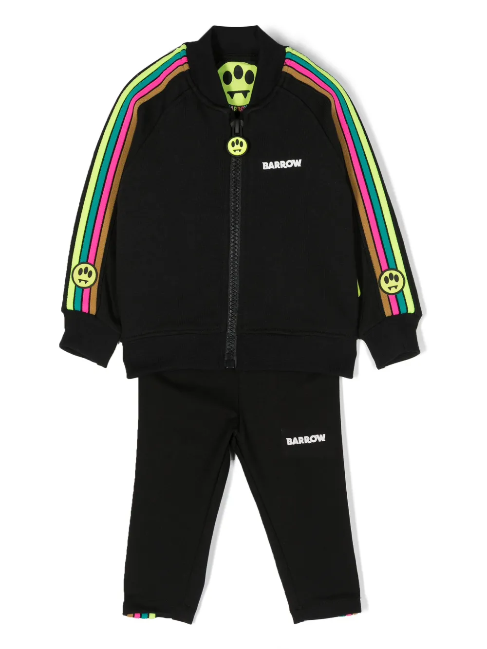 Barrow Babies' Logo-patch Striped Tracksuit Set In Black