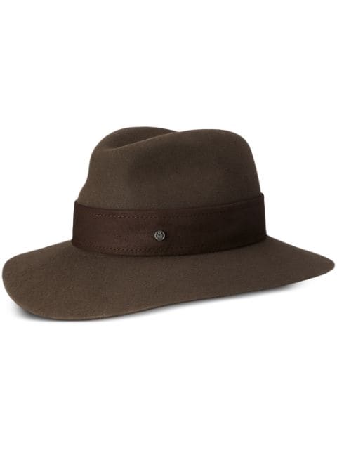 Maison Michel Henrietta logo-charm fedora hat 