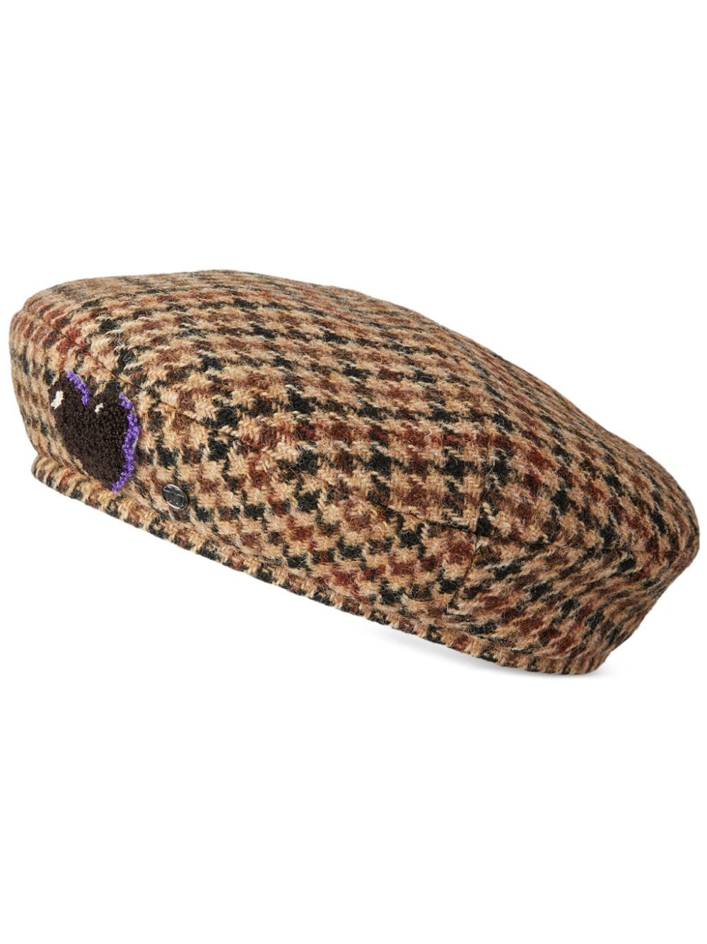 Maison Michel New Billy Dogtooth Hat In Brown