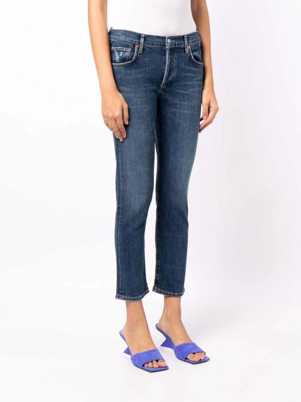 Shop Citizens Of Humanity Emerson Cropped Boyfriend Jeans In Blue