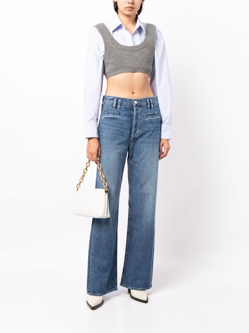 Shop Citizens Of Humanity Mid-rise Wide-leg Jeans In Blue