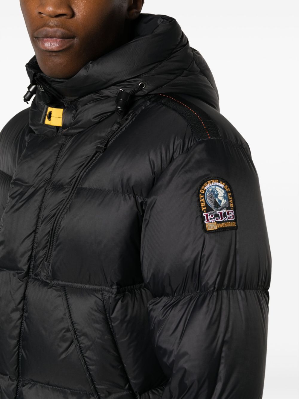 Shop Parajumpers Logo-patch Padded Jacket In Black