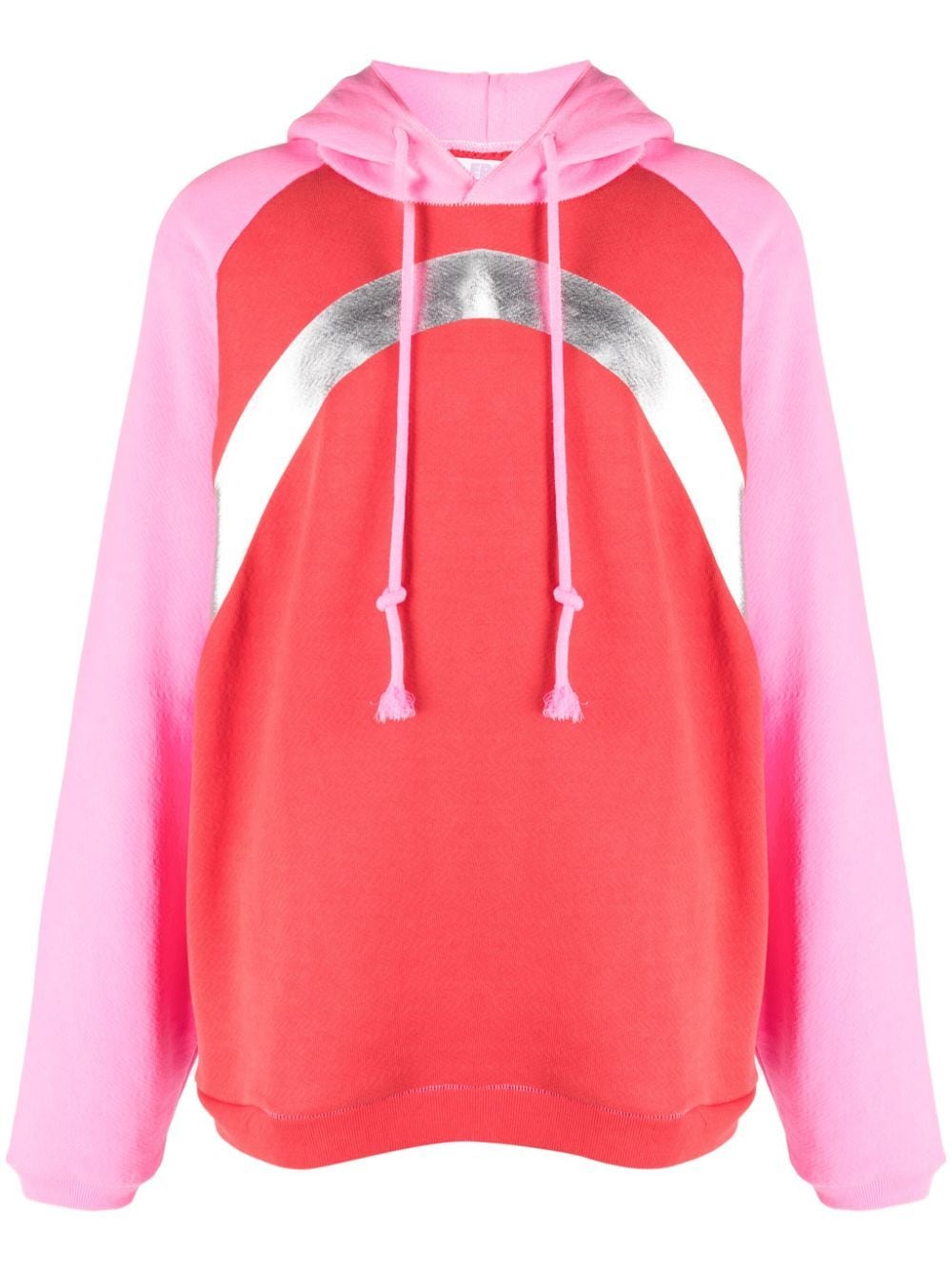 Shop Erl Colour-block Cotton Hoodie In Pink