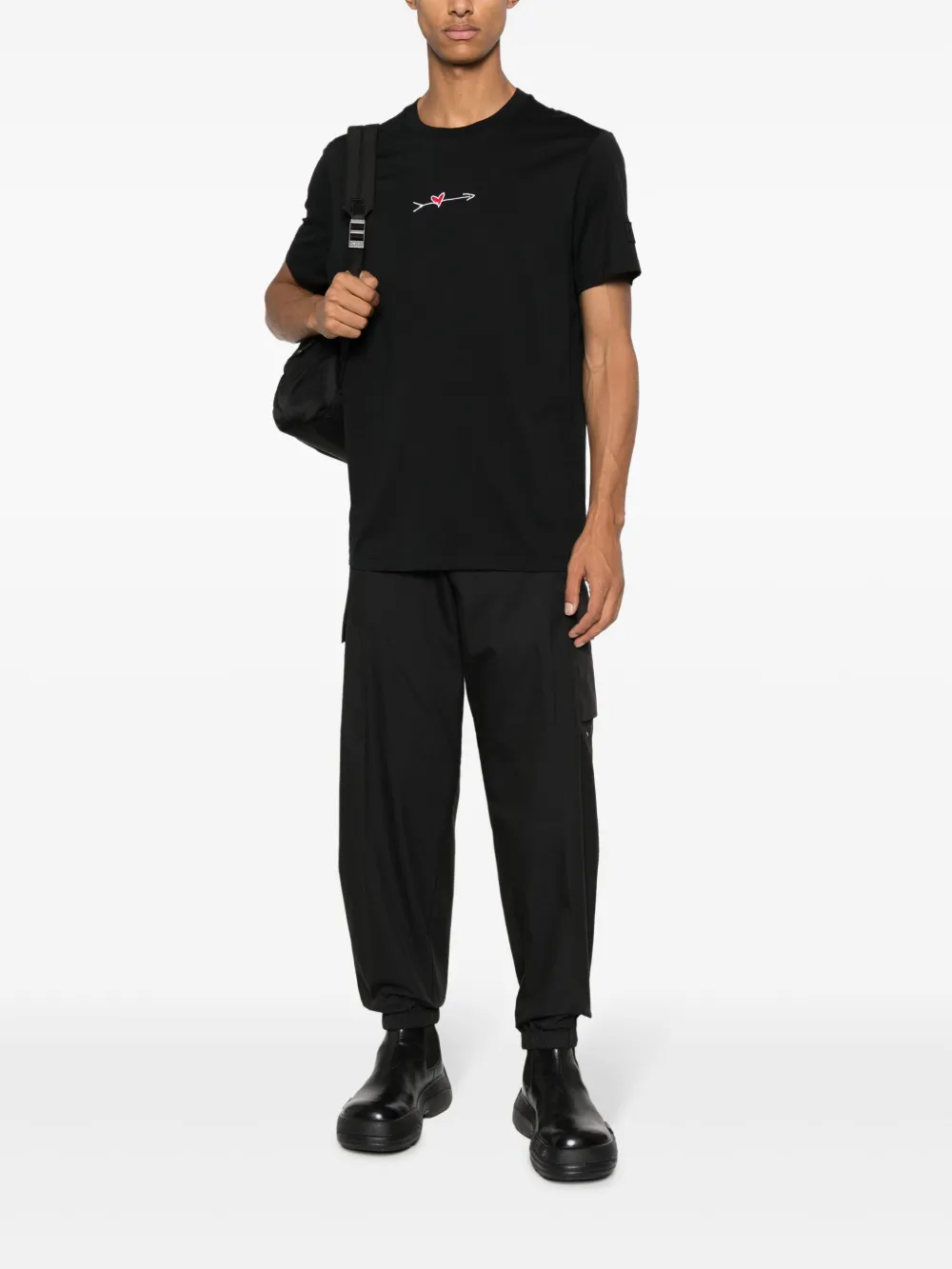 Neil Barrett cargo-pockets tapered trousers - Zwart