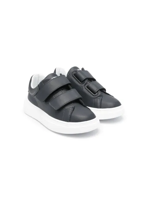 Emporio Armani Kids touch-strap leather sneakers