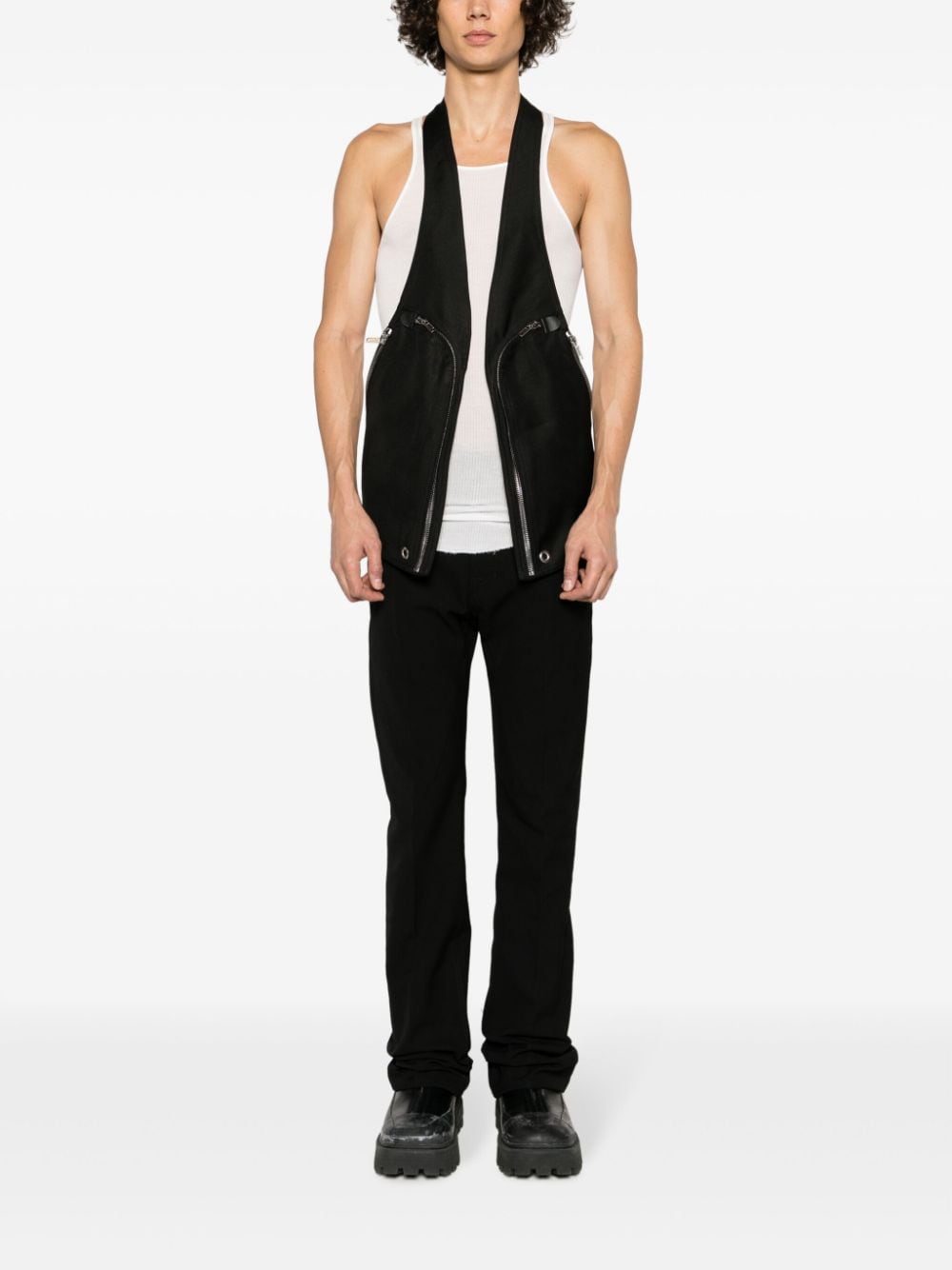 Shop Rick Owens Bahaus Zip-detail Vest In Black