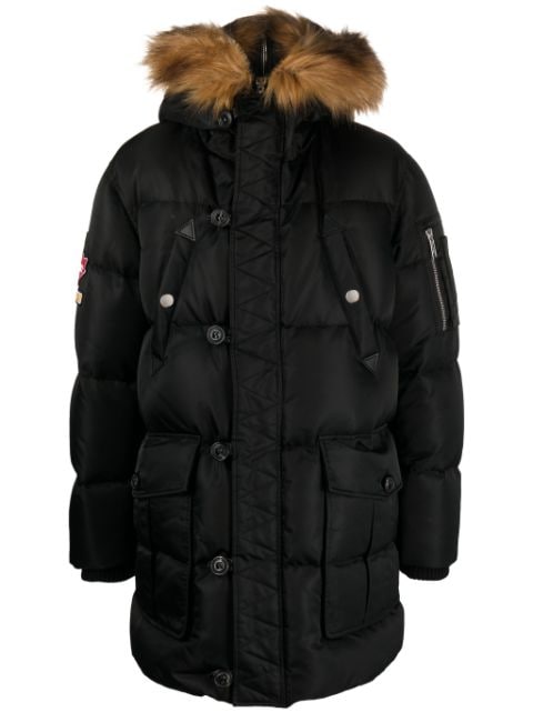 Dsquared2 logo-patch padded coat