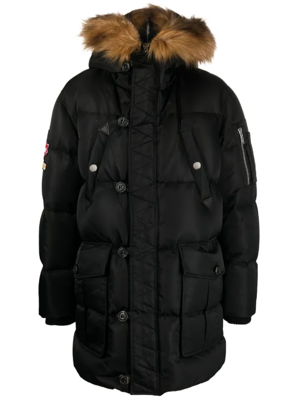 Dsquared2 logo-patch Padded Coat - Farfetch