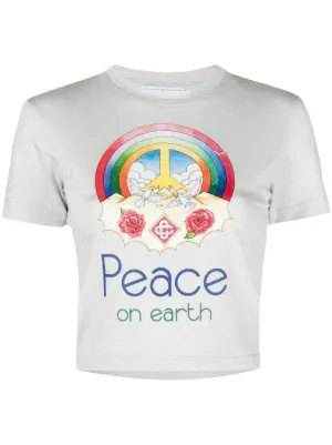 T-shirt med shop peace tryck