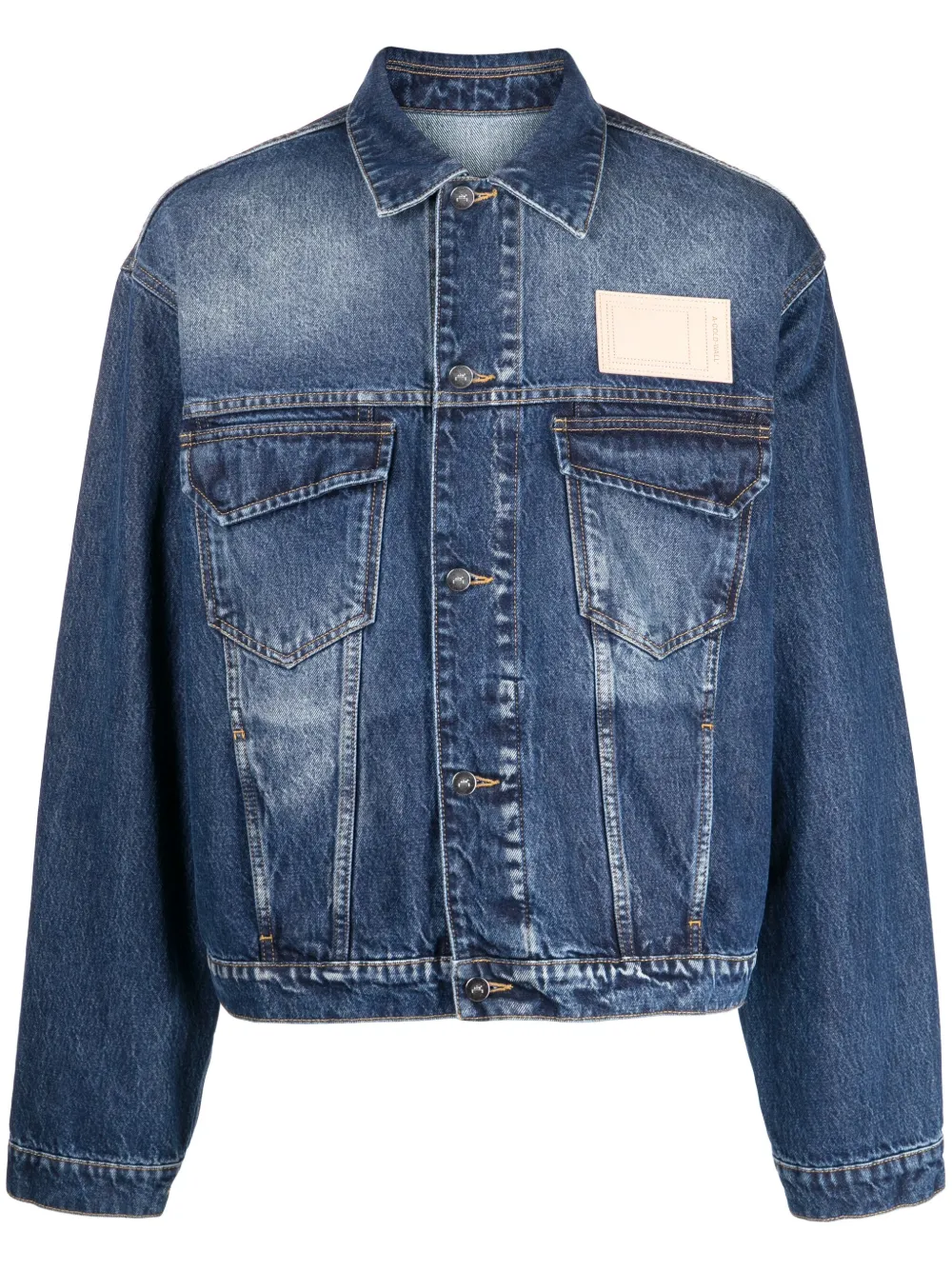 Image 1 of A-COLD-WALL* vintage-wash logo-print denim jacket