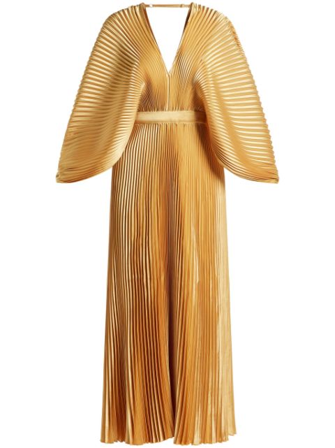 L'IDÉE плиссированное платье с V-образным вырезом
