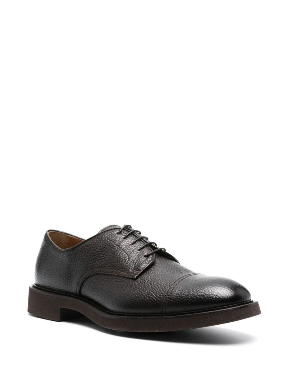 Shop Doucal's Leather Derby Shoes In Brown