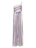 Missoni striped-crochet one-shoulder jumpsuit - Blue