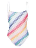 Missoni spaghetti-strap zigzag-print swimsuit - Blue