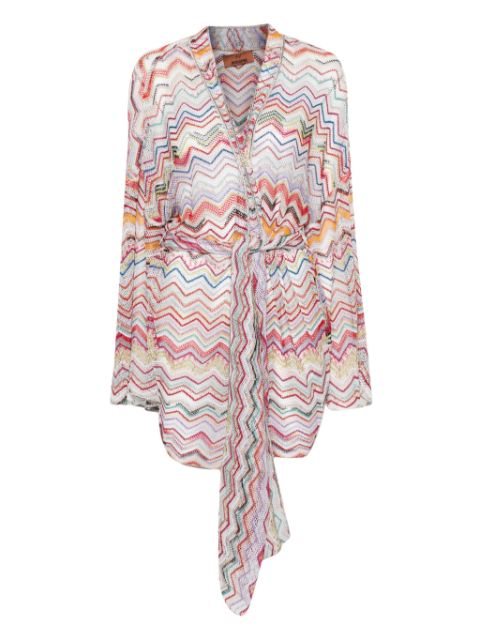 Missoni zigzag belted cardigan