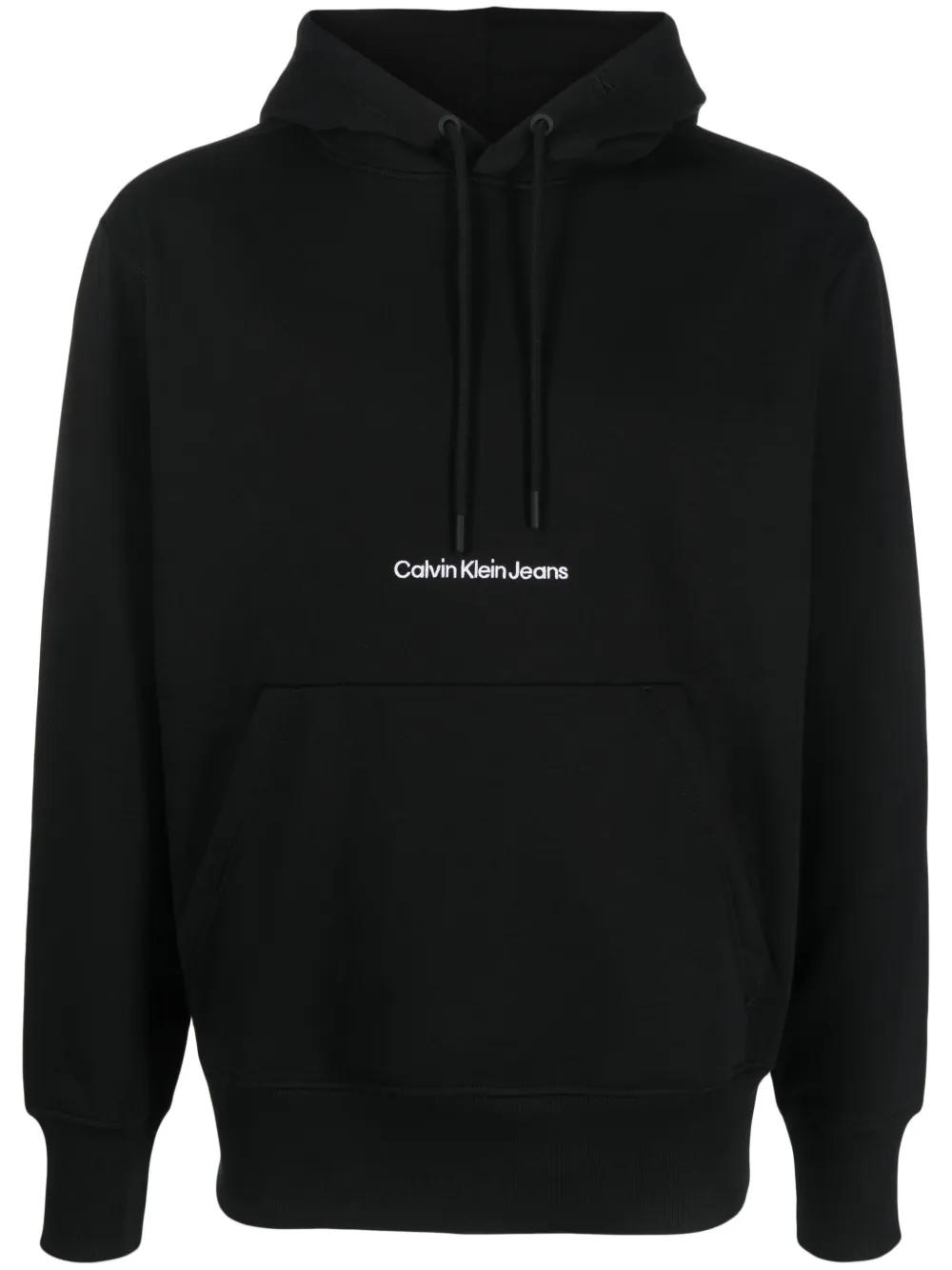 Calvin Klein Jeans Hoodie met geborduurd logo Zwart
