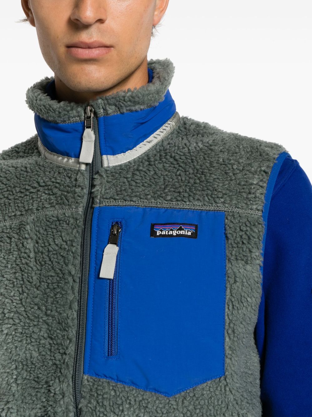 Shop Patagonia Retro-x Fleece Vest In Grey