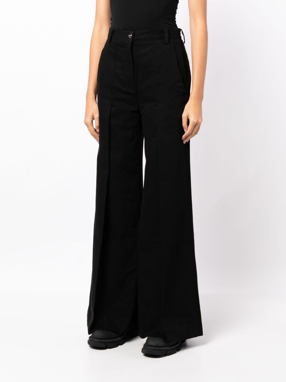 Shop Goldsign The Clean Wide-leg Trousers In Black