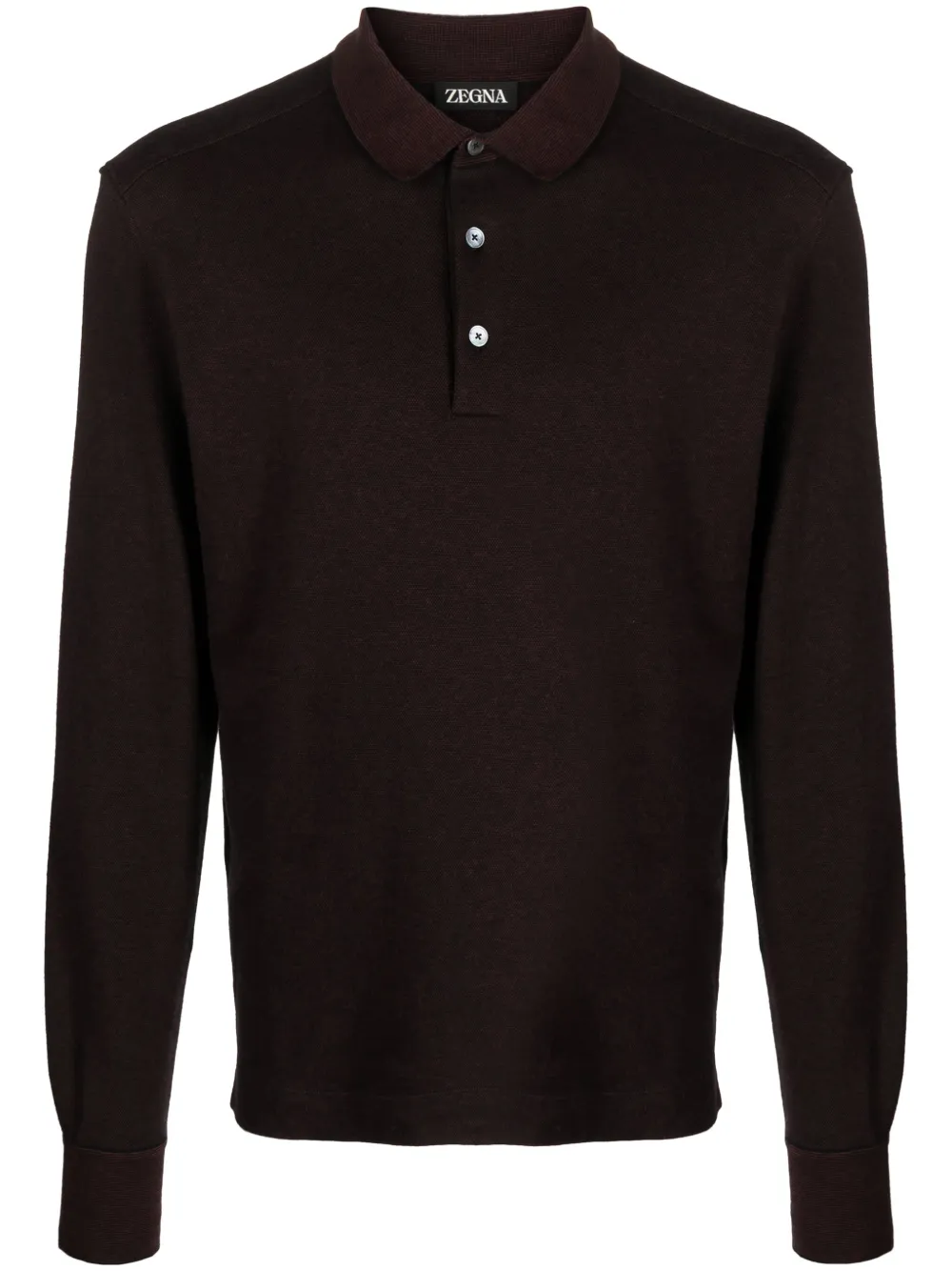 Zegna long-sleeve cotton polo shirt | Red | Image 1