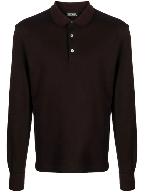 Zegna long-sleeve cotton polo shirt