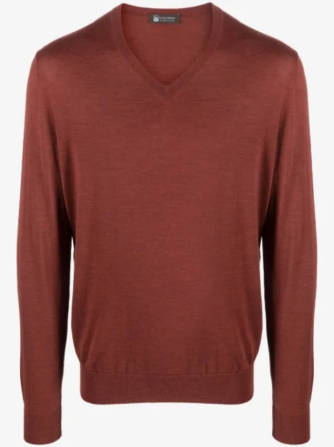 Colombo fine-knit V-neck jumper