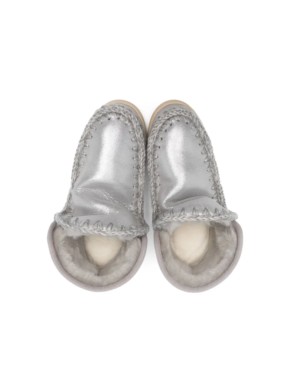 Mou Metallic-effect Eskimo Boots In Silver